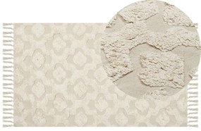 Bavlnený koberec 80 x 150 cm béžový AKSARAY Beliani