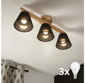 Brilagi - LED  Prisadený luster ANTHONY 3xE14/40W/230V dub/čierna