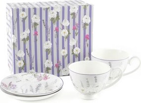 Home Elements Šálky s podšálkami 2 x 250 ml, Levanduľa