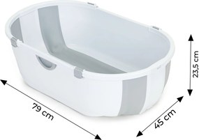 Detská cestovná vanička so sklopným odtokom sivá ECOTOYS