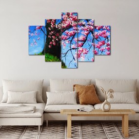 Obraz maľované rozkvitnuté čerešne (150x105 cm)