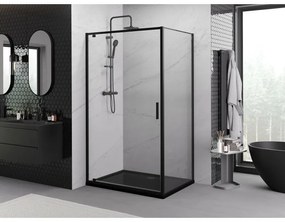 Mexen Exo, sprchovací kút s krídlovými dverami 70 x 95 cm, 6mm číre sklo, čierny profil, 8181-070-095-70-00