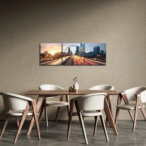 Obraz - Cesta veľkomesta (s hodinami) (90x30 cm)