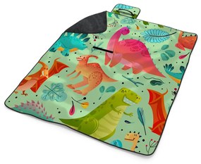 Sablio Plážová deka Dinosaury v tráve: 200x140 cm