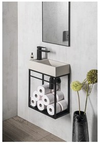 Čierny kovový závesný podstavec bez umývadla 39,5x45 cm Crest – Sapho