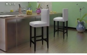 vidaXL Barové stoličky 4 ks, biele, umelá koža-