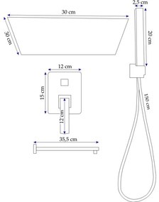 Rea Sonic - Podomietková sprchová sada, čierna, REA-P0369