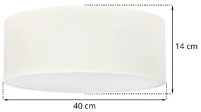 Stropné svietidlo Gaja, 1x krémové textilné tienidlo, (biele plexisklo), (fi 40cm)