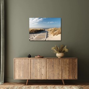 Obraz - Piesočná pláž na ostrove Langeoog, Nemecko (70x50 cm)