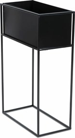 KOVOVÝ KVETINÁČ SO STOJANOM RECT 70X24X44 CM ČIERNA