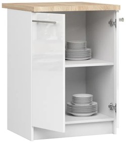 Spodná kuchynská skrinka s doskou OLIWIA S60 2D biela, lesk