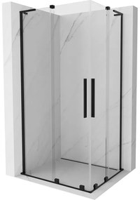 Mexen Velar L Duo, sprchový kút s posuvnými dverami 90 x 80 cm, 8mm číre sklo, čierna matná, 871-090-080-02-03-70