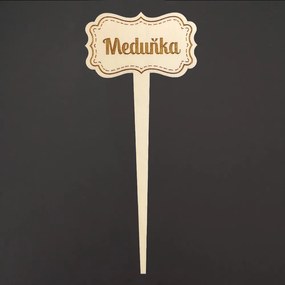 AMADEA Drevený zápich - ceduľka na bylinky Medovka, výška 20 cm, český výrobok