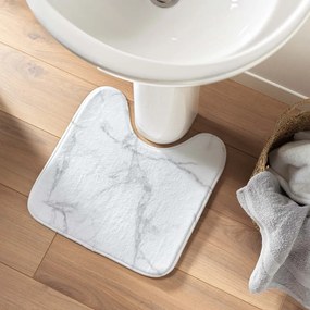 Biela/sivá WC kúpeľňová predložka 45x45 cm Marbre – douceur d'intérieur