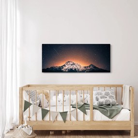Obraz hviezdnej oblohy s horami (120x50 cm)