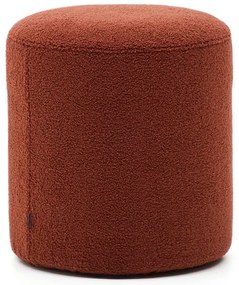 Taburet v terakotovej farbe z textílie buklé Kaeli – Kave Home