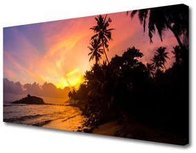 Obraz Canvas More slnko palmy krajina 120x60 cm