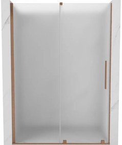 Mexen Velar, posuvné sprchové dvere do otvoru 150 cm, 8mm sklo námraza, medená matná, 871-150-000-31-65