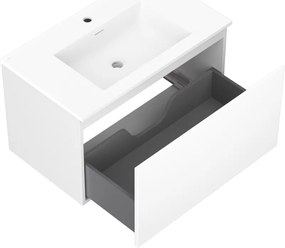 Mexen Orio, kúpeľňová skrinka 80 cm s umývadlom Otis, 1 zásuvka, biela matná, 91A10-08047-1-BF01-W18M01