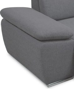 Rohová sedacia súprava Aldon, šedá tkanina, pravý roh