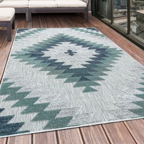 Šnúrkový koberec Bahama 3D geometrický, sivý / krémový