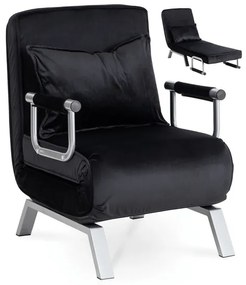 Kreslo pohovka rozkladacia PRATO čierna - vintino.sk