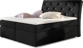 Čalúnená manželská posteľ s úložným priestorom Beneto 160 - čierna (Soft 11)
