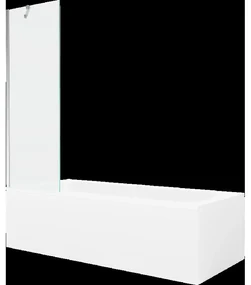 Mexen Vega obdĺžniková vaňa 180 x 80 cm s obkladom a 1-krídlovou sprchovou zástenou 60 cm, Transparentné, Chrómová - 550118080X9