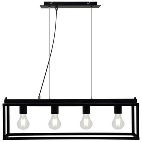 Briloner - Luster na lanku BLACK STEEL 4xE27/40W/230V