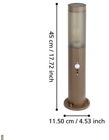 Eglo 900986 - Vonkajšia lampa so senzorom HELSINKI 1xE27/15W/230V 45 cm IP44