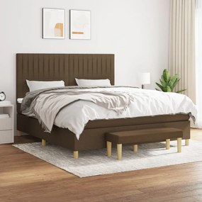 Boxspring posteľ s matracom tmavohnedá 160x200 cm látka 3137328