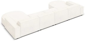 Béžová rohová pohovka z textílie bouclé (do "U") Jodie – Micadoni Home