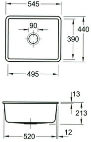 Villeroy & Boch Subway 545 Bílá keramika