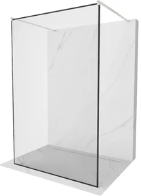 Mexen Kioto, sprchová zástena Walk-In 140 x 200 cm, 8mm sklo čierny vzor, brúsená oceľ profil, 800-140-002-97-70