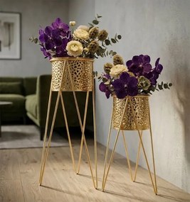 Sada 2 ks stojanů na květiny Glod zlatá