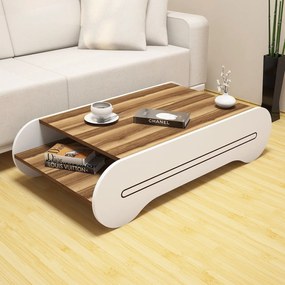 Konferenčný stôl Cool - Walnut, White