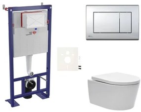 Cenovo zvýhodnený závesný WC set SAT do ľahkých stien / predstenová montáž + WC SAT Brevis SIKOSSBR21, 1 ks