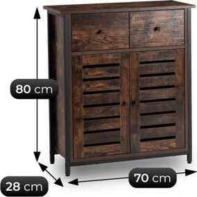 Skrinka na topánky DEMIS 70 cm – rustikálny dub