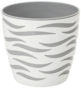 Kvetináč Sahara duo 14 cm biela + platinová