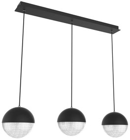 LED Luster na lanku FURNI 3xLED/5W/230V čierna