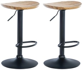 Design-Shop Barová stolička Skelde (SET 2 ks) - čierny rám - kov / masívne drevo - Natura