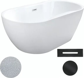 Besco Akrylátová voľne stojaca vaňa Navia Glam S 140x75 (150x80, 160x80) BESCO-Typ výpuste: Click-Clack s prepadom, chróm, BESCO-Rozmery: 160x80, BES…