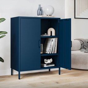 Skrinka do obývačky s policami VITO, 800 x 1015 x 400 mm, Modern: tmavomodrá farba