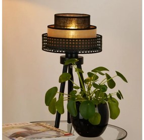 Brilagi - Stolná lampa DAKOTA LUNETA 1xE27/15W/230V čierna/ratan