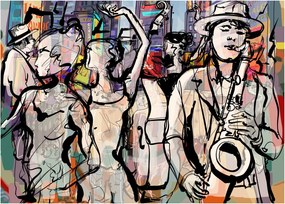 Sklenený obraz - Jazzová noc (70x50 cm)