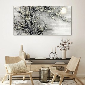 Skleneny obraz Konáre stromov kvety slnko