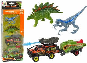 Lean Toys Terénne auto s vozíkom – 2ks. Dinosaurov