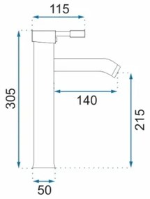 REA-B8665 - Umývadlová batéria GRAF 30,5 cm čierna