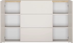 Komoda Elivo 150 cm so zásuvkami - kašmír / olejovaný dub