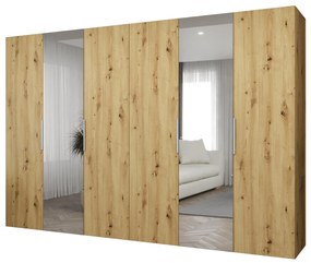 Šatníková skriňa 300 cm Mirabella 2 (dub artisan + kašmír). Akcia -20%. Vlastná spoľahlivá doprava až k Vám domov. 1126436
